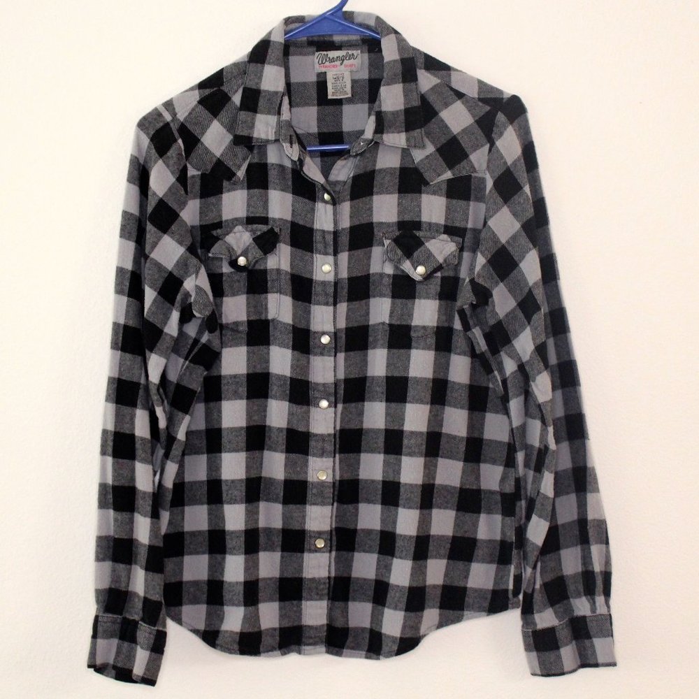 Wrangler Wrancher Shirts Button Up Top Size L